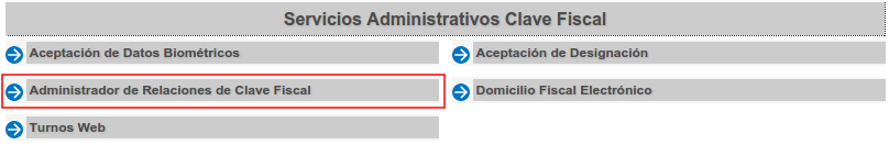 Administrador de relaciones de clave fiscal