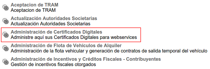 Buscar administrador de certificados digitales