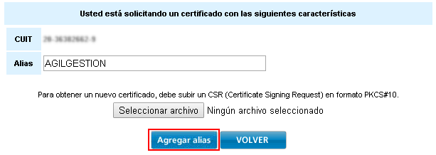 Confirmar alias