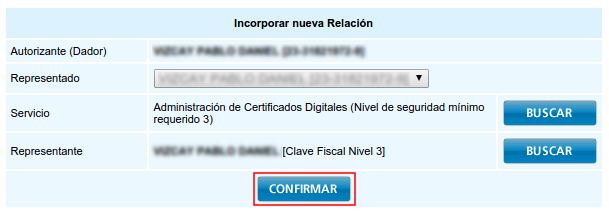 Confirmar relación