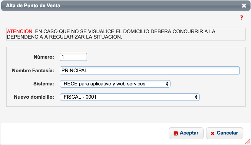 Datos del punto de venta