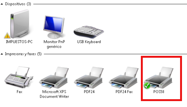 Impresora instalada